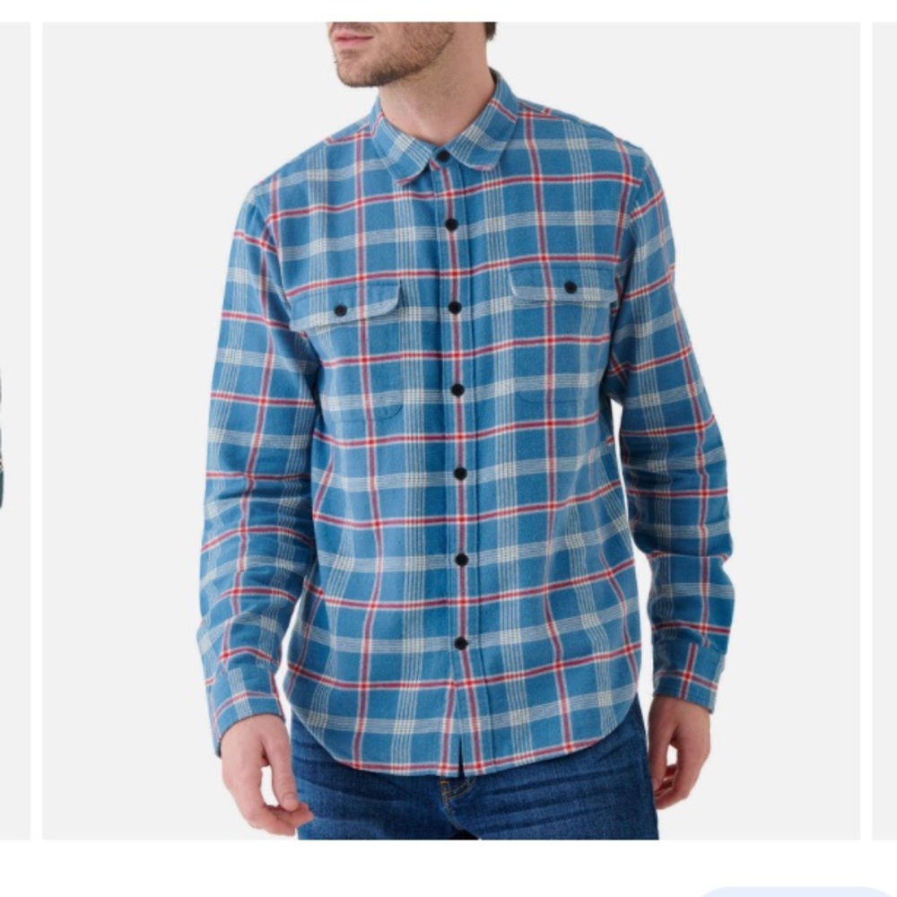 XL mens Lucky Brand blue & red flannel shirt